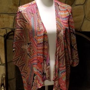 Circles and Cycles Semi-Sheer Drape Kimono Sz L